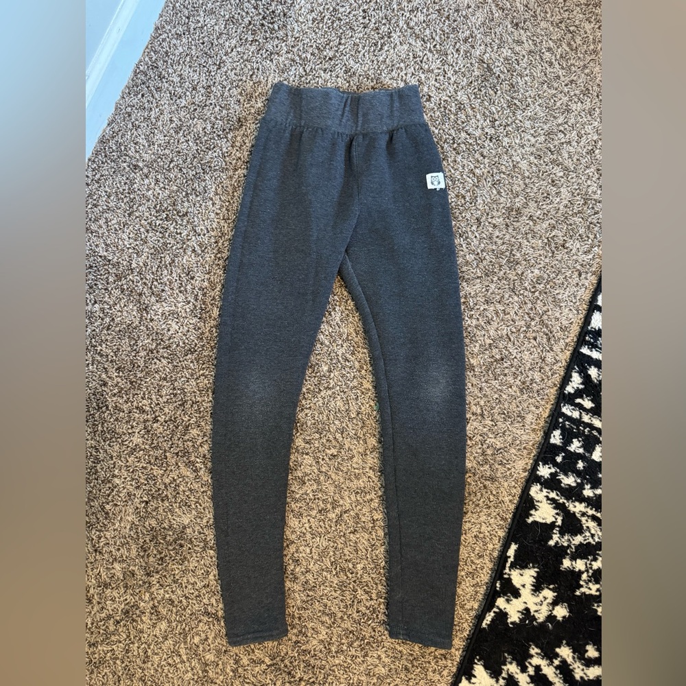 Cozy Gray Kids lined Leggings size 10